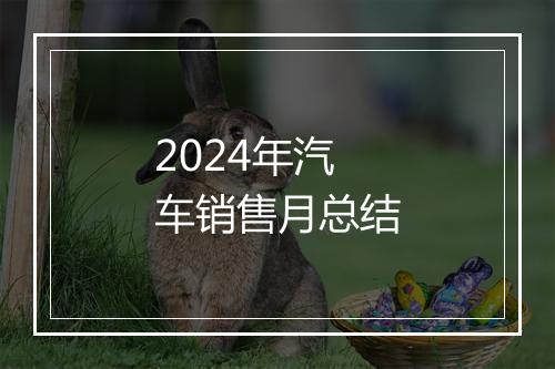 2024年汽车销售月总结