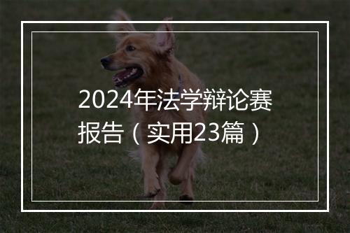 2024年法学辩论赛报告（实用23篇）