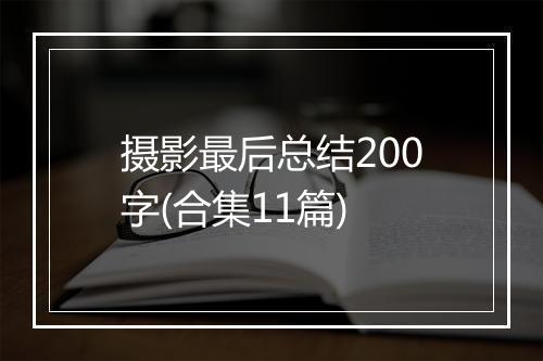摄影最后总结200字(合集11篇)