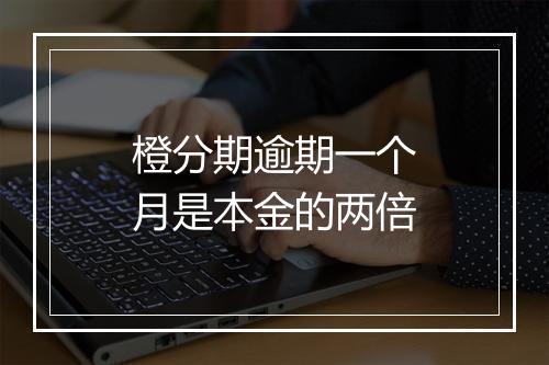 橙分期逾期一个月是本金的两倍