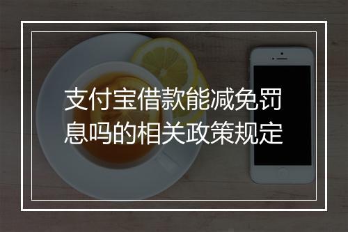 支付宝借款能减免罚息吗的相关政策规定