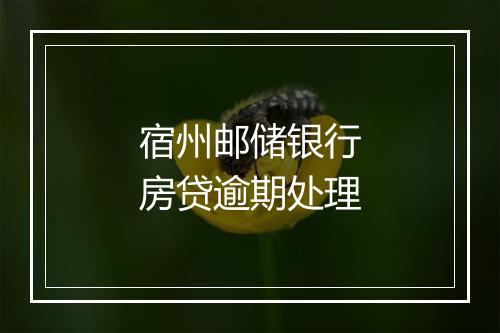 宿州邮储银行房贷逾期处理