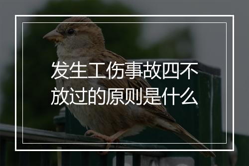 发生工伤事故四不放过的原则是什么