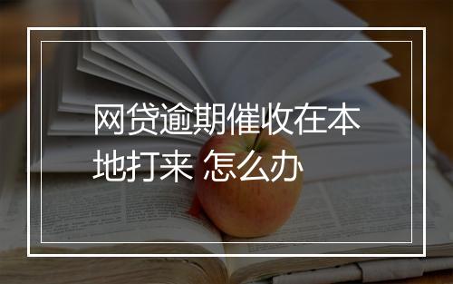 网贷逾期催收在本地打来 怎么办