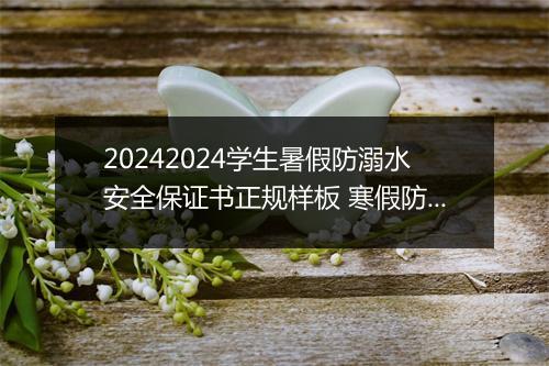 20242024学生暑假防溺水安全保证书正规样板 寒假防溺水保证书
