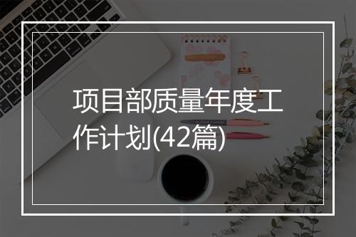 项目部质量年度工作计划(42篇)