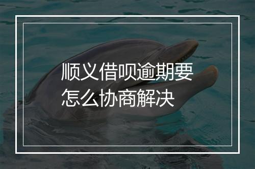 顺义借呗逾期要怎么协商解决