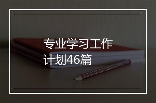 专业学习工作计划46篇