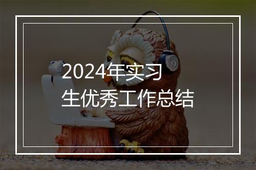 2024年实习生优秀工作总结
