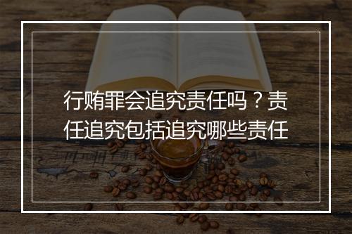 行贿罪会追究责任吗？责任追究包括追究哪些责任