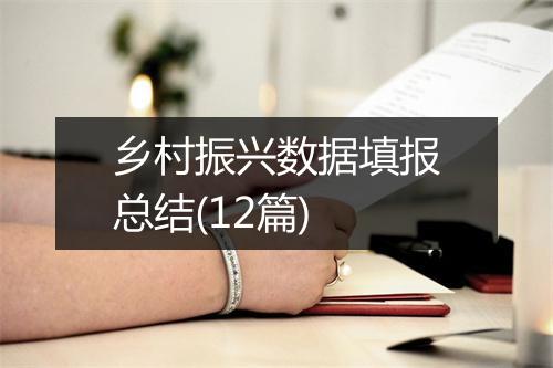 乡村振兴数据填报总结(12篇)