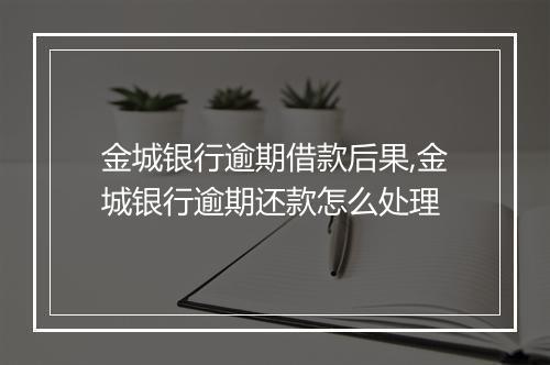 金城银行逾期借款后果,金城银行逾期还款怎么处理