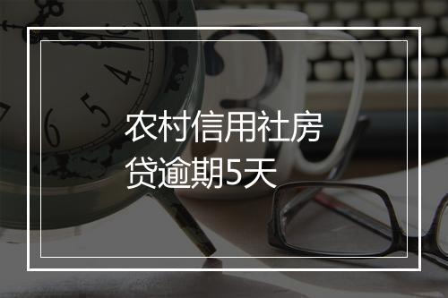 农村信用社房贷逾期5天