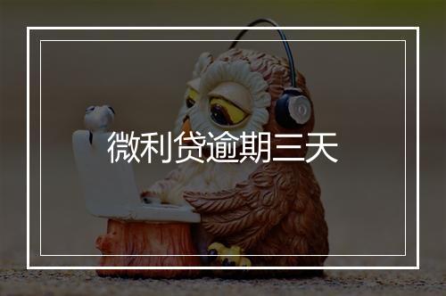 微利贷逾期三天