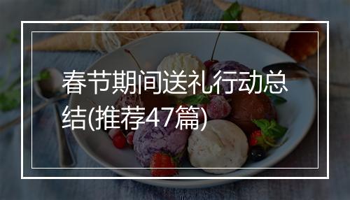 春节期间送礼行动总结(推荐47篇)