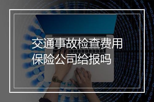 交通事故检查费用保险公司给报吗