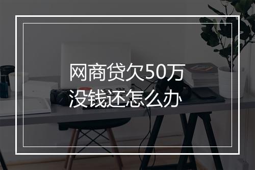 网商贷欠50万没钱还怎么办
