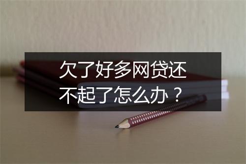 欠了好多网贷还不起了怎么办？