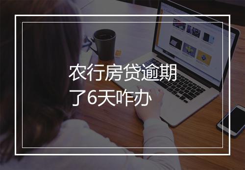 农行房贷逾期了6天咋办
