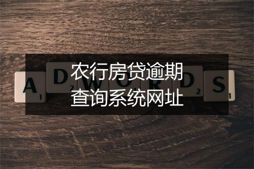 农行房贷逾期查询系统网址