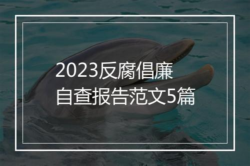 2023反腐倡廉自查报告范文5篇