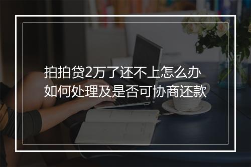 拍拍贷2万了还不上怎么办如何处理及是否可协商还款