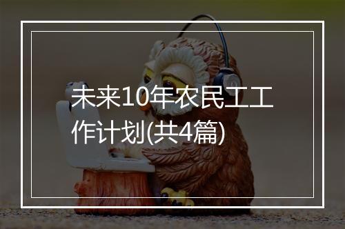 未来10年农民工工作计划(共4篇)