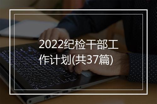 2022纪检干部工作计划(共37篇)