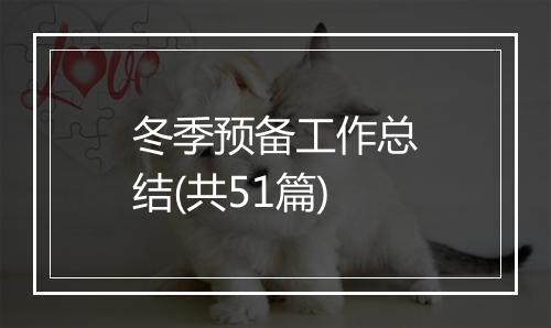 冬季预备工作总结(共51篇)