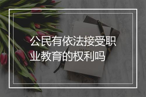 公民有依法接受职业教育的权利吗