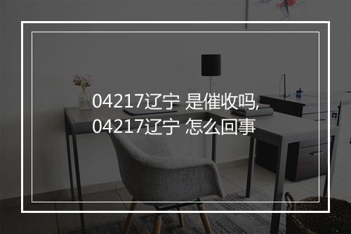 04217辽宁 是催收吗,04217辽宁 怎么回事