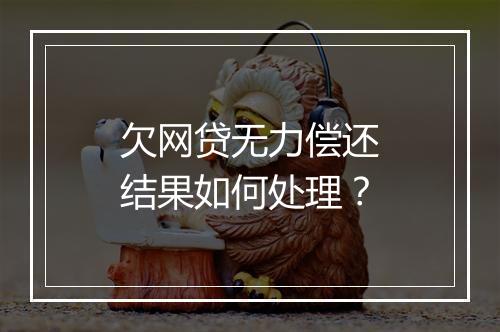 欠网贷无力偿还结果如何处理？