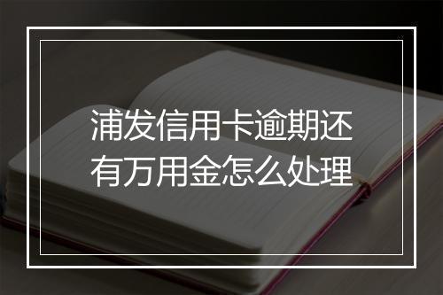 浦发信用卡逾期还有万用金怎么处理