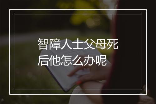 智障人士父母死后他怎么办呢