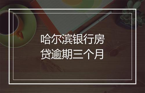 哈尔滨银行房贷逾期三个月