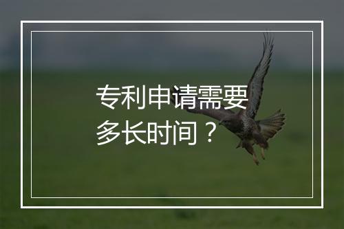 专利申请需要多长时间？