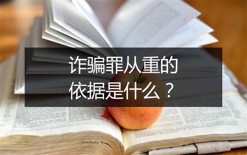 诈骗罪从重的依据是什么？