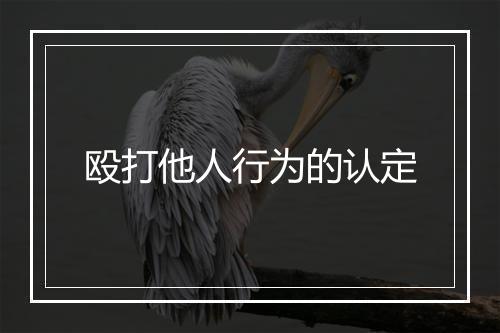 殴打他人行为的认定