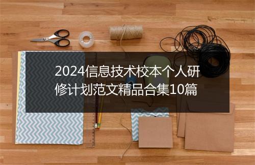 2024信息技术校本个人研修计划范文精品合集10篇