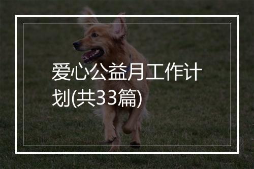 爱心公益月工作计划(共33篇)