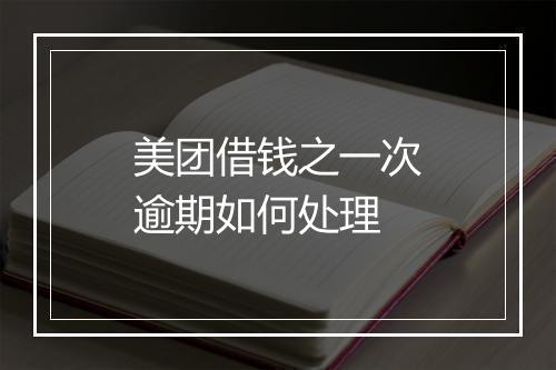 美团借钱之一次逾期如何处理