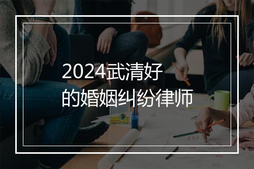 2024武清好的婚姻纠纷律师