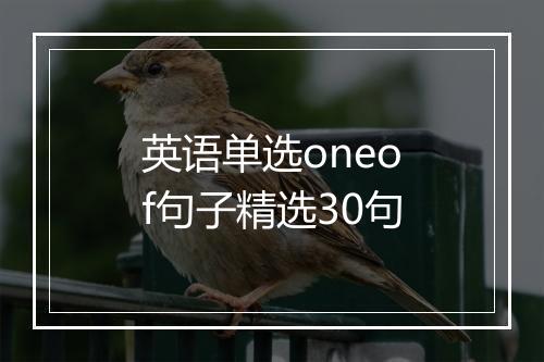 英语单选oneof句子精选30句