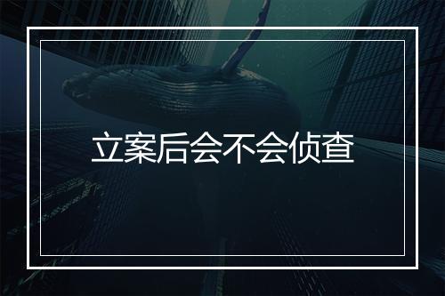 立案后会不会侦查