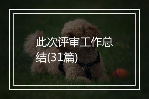 此次评审工作总结(31篇)