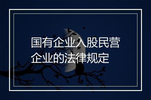 国有企业入股民营企业的法律规定