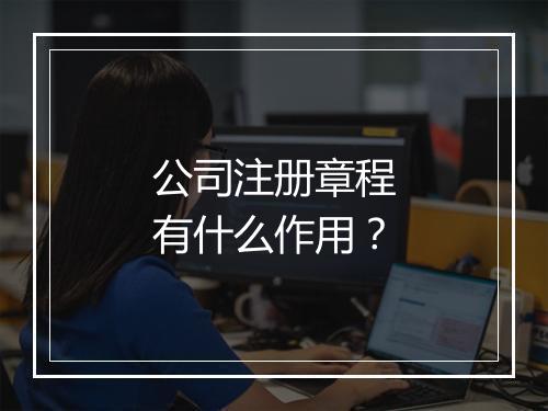 公司注册章程有什么作用？