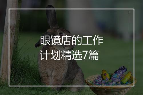 眼镜店的工作计划精选7篇
