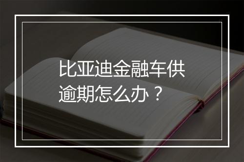 比亚迪金融车供逾期怎么办？