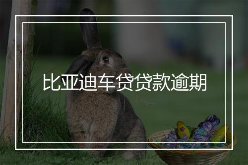 比亚迪车贷贷款逾期